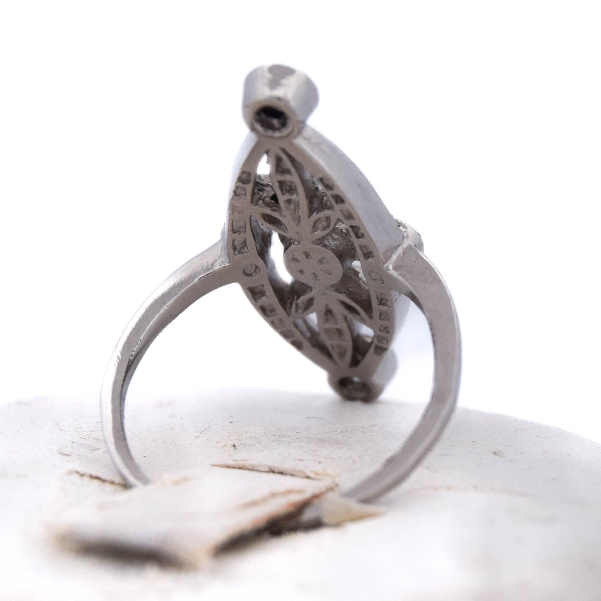 Anello Art Déco in platino con diamanti   AN458 (0579)-photo-1