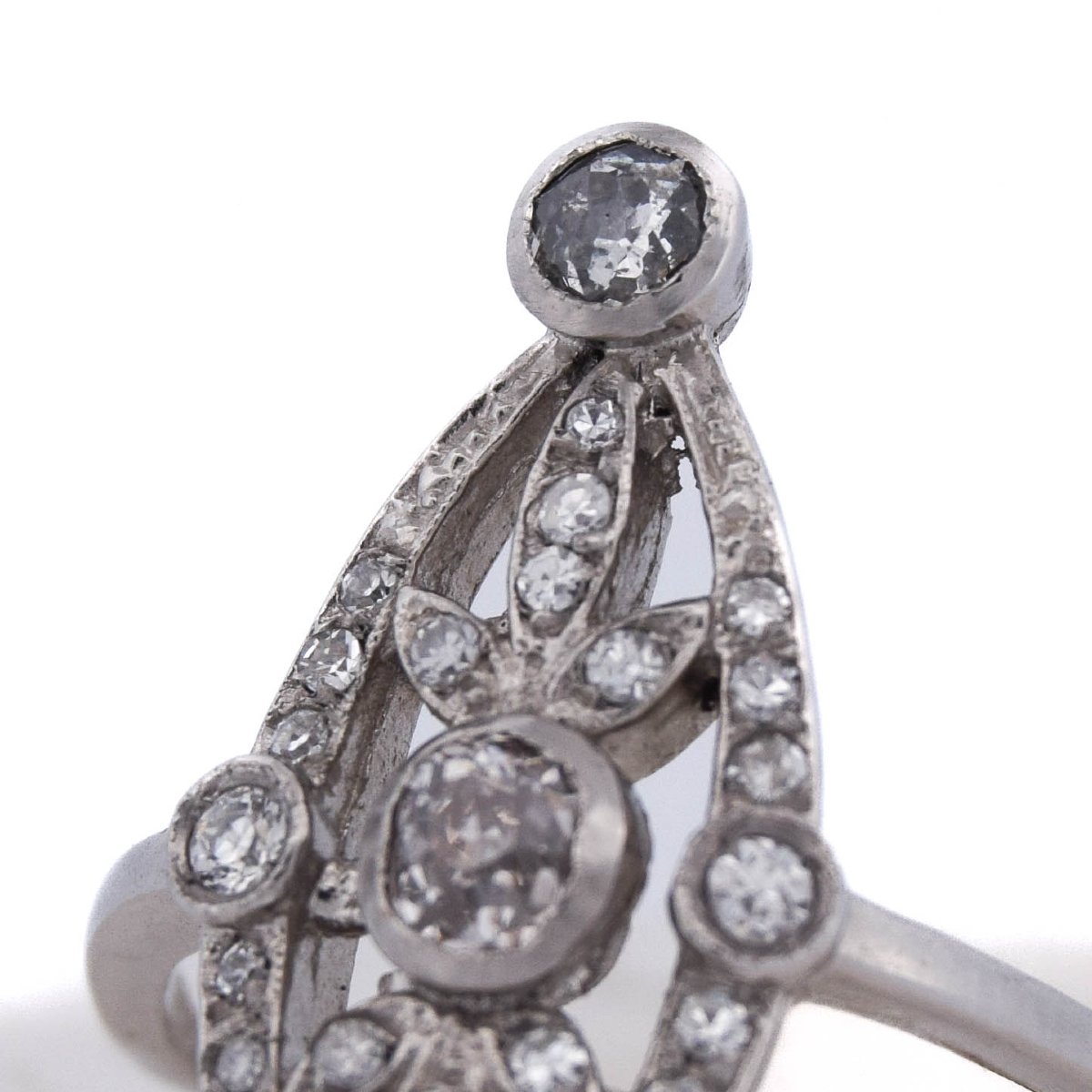 Anello Art Déco in platino con diamanti   AN458 (0579)-photo-4