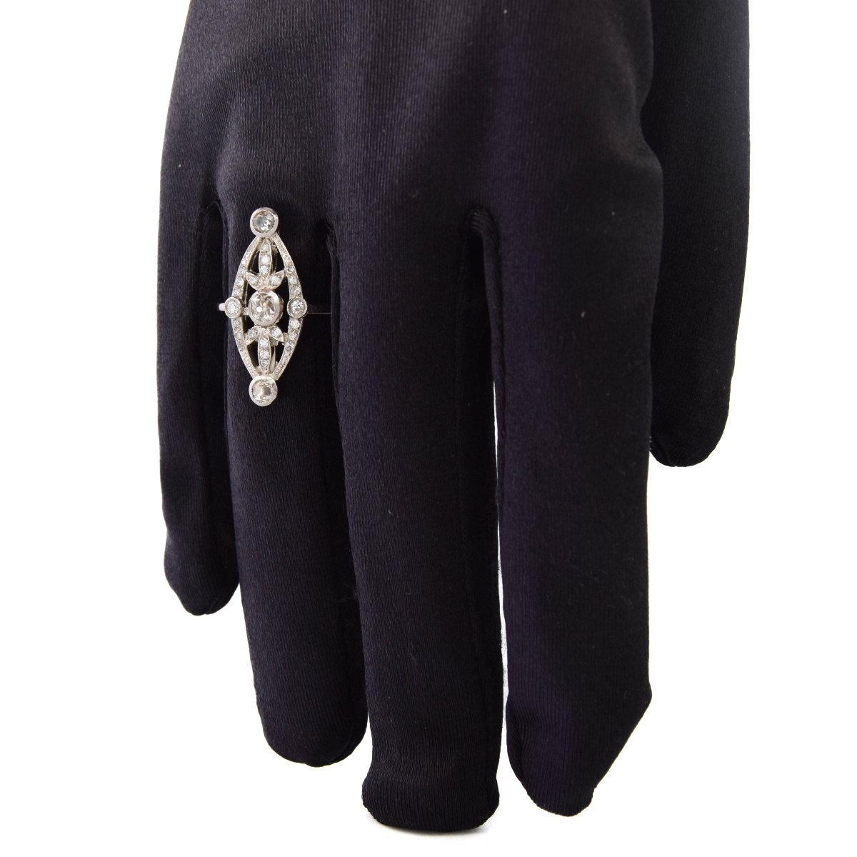 Anello Art Déco in platino con diamanti   AN458 (0579)-photo-5