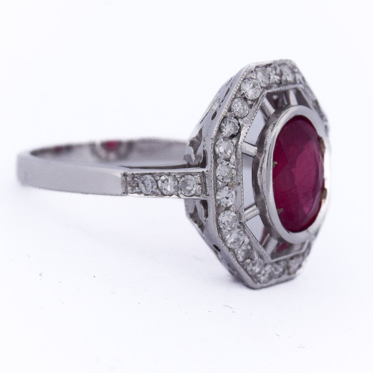 Anello Art Déco rubino diamanti   AN107 (0589)-photo-2