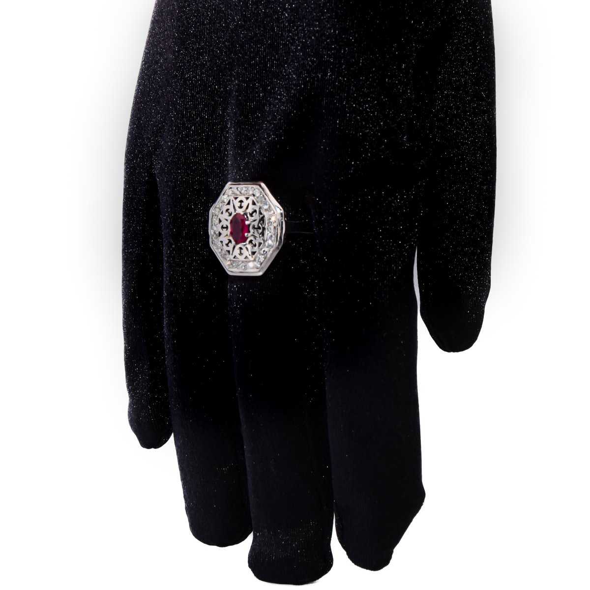 Anello Art Déco rubino diamanti  AN111 (0079)-photo-2