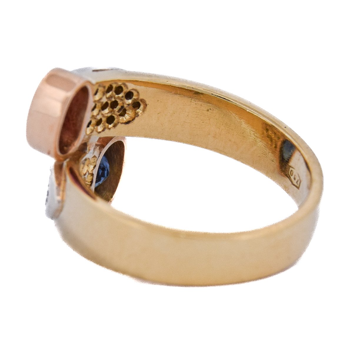 Anello Vintage Oro 18 kt con Rubino Zaffiro e Diamanti  AN24 112-103 (00019)-photo-2