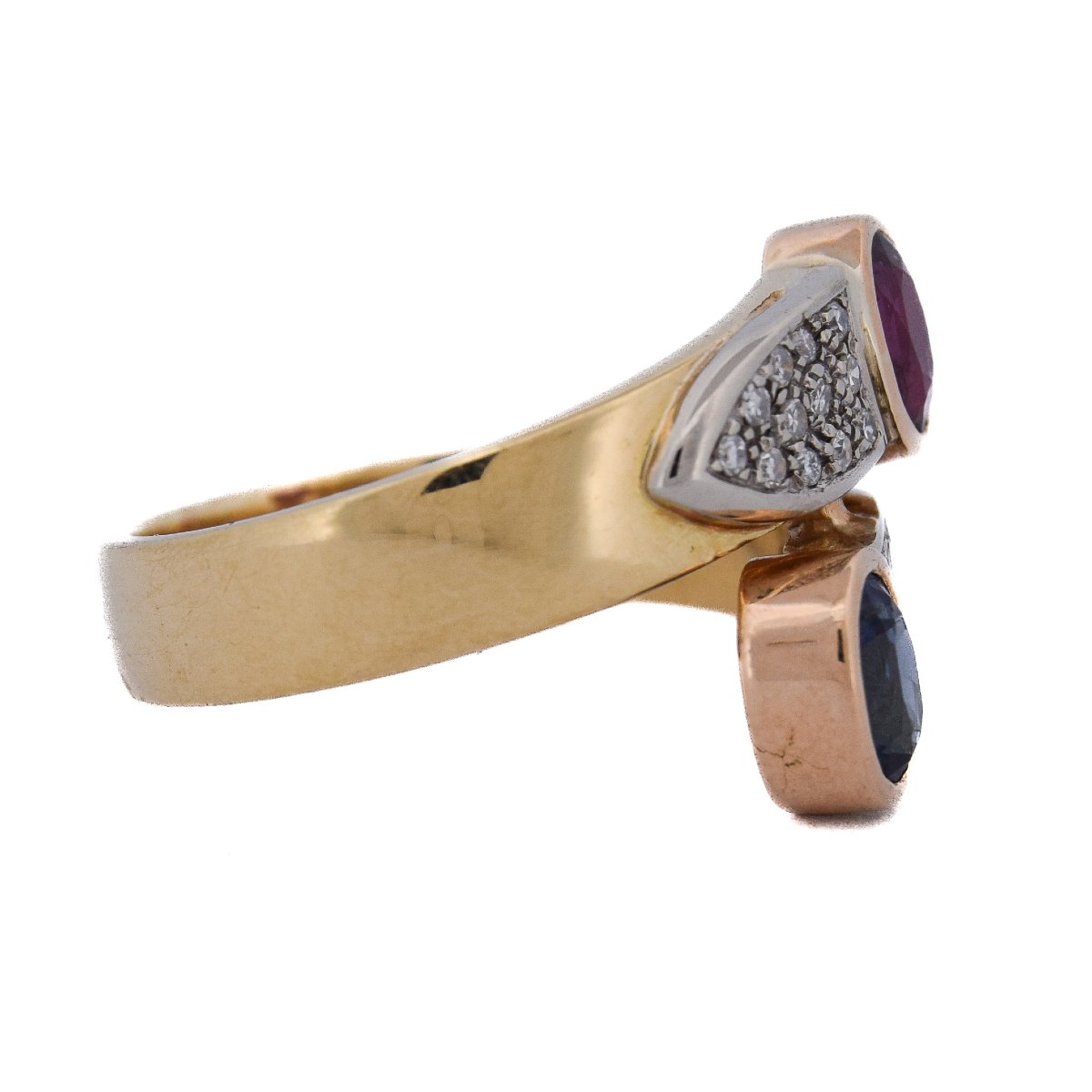 Anello Vintage Oro 18 kt con Rubino Zaffiro e Diamanti  AN24 112-103 (00019)-photo-3