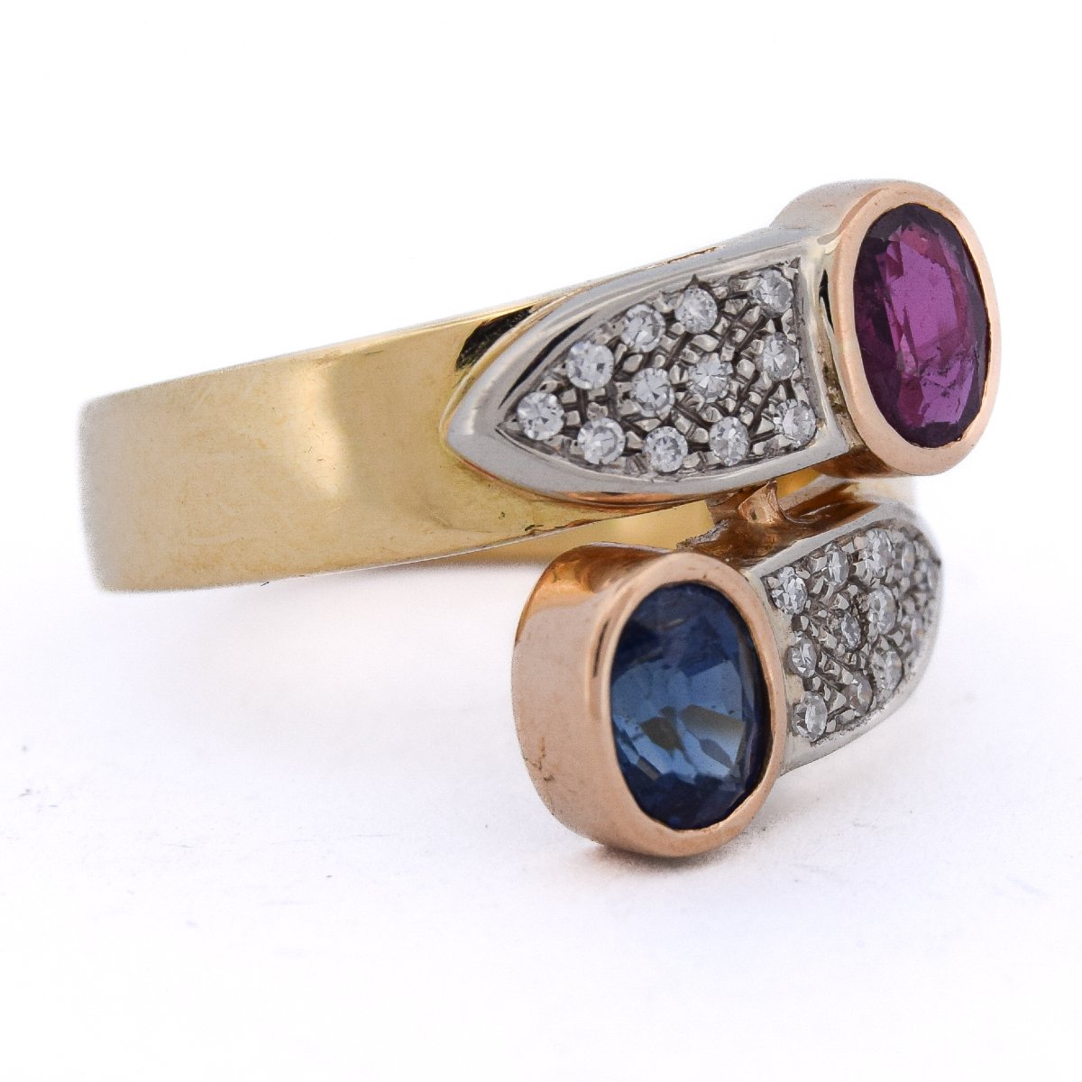 Anello Vintage Oro 18 kt con Rubino Zaffiro e Diamanti  AN24 112-103 (00019)-photo-4
