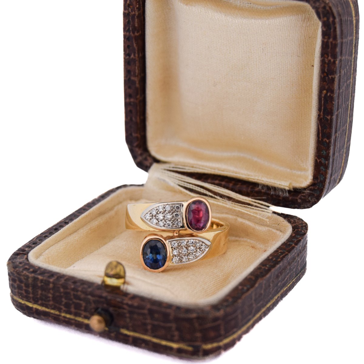 Anello Vintage Oro 18 kt con Rubino Zaffiro e Diamanti  AN24 112-103 (00019)-photo-1