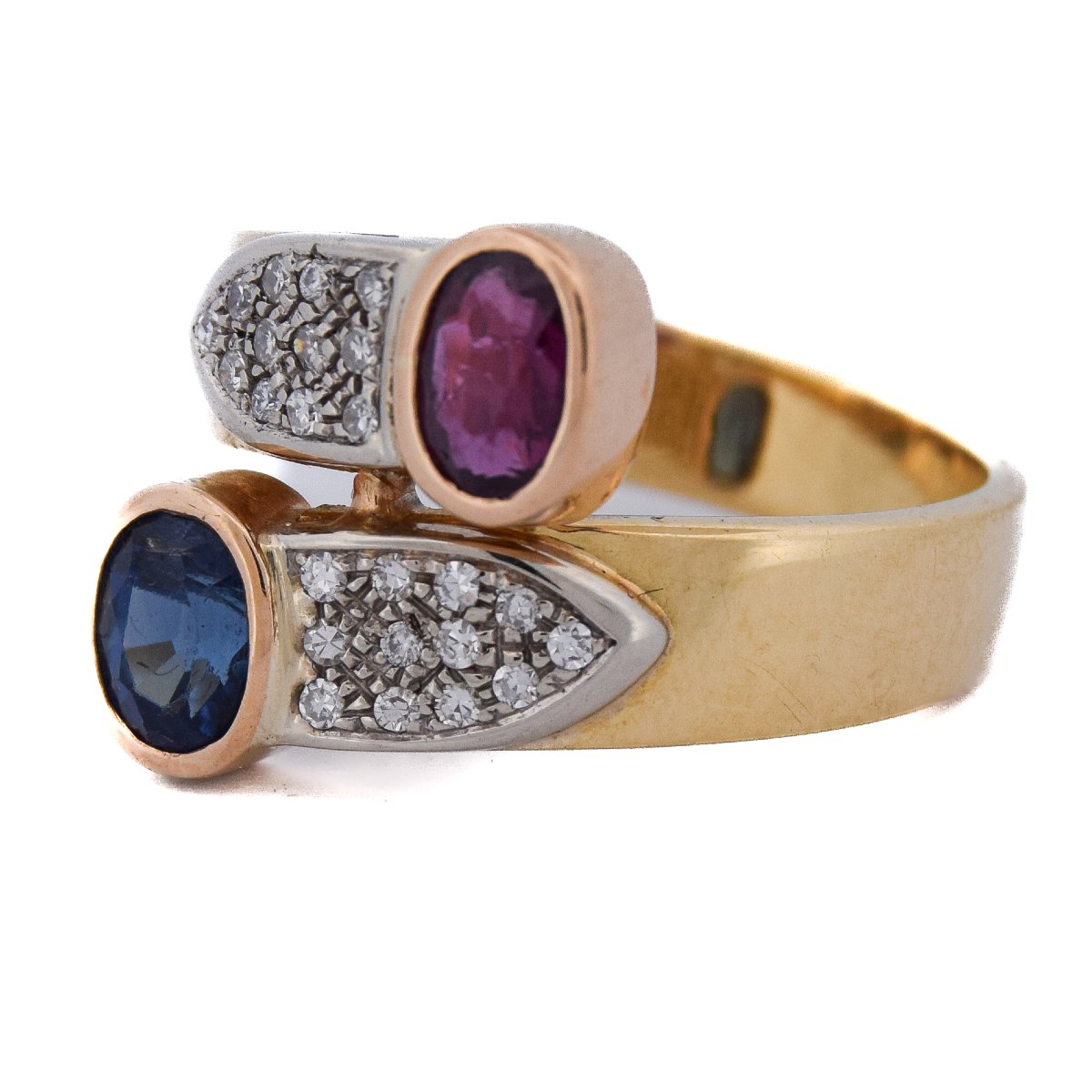 Anello Vintage Oro 18 kt con Rubino Zaffiro e Diamanti  AN24 112-103 (00019)-photo-4