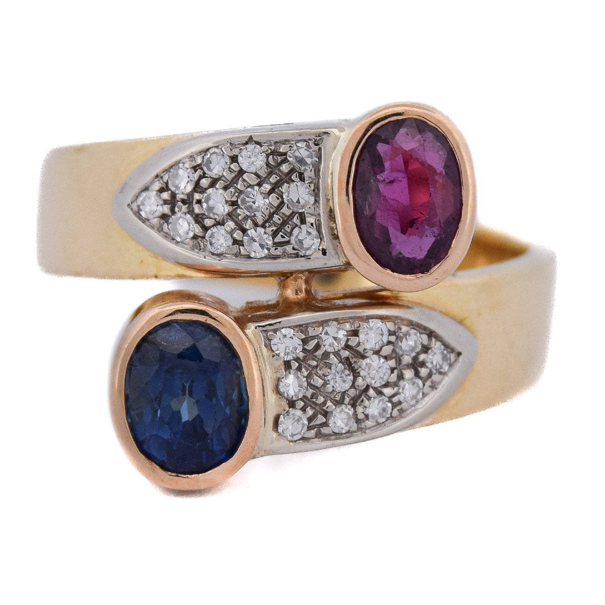 Anello Vintage Oro 18 kt con Rubino Zaffiro e Diamanti  AN24 112-103 (00019)-photo-5