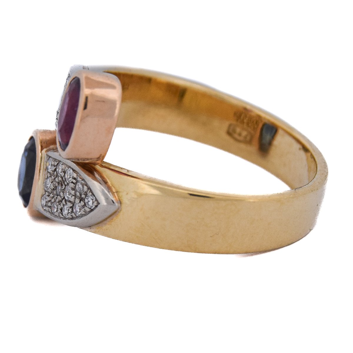 Anello Vintage Oro 18 kt con Rubino Zaffiro e Diamanti  AN24 112-103 (00019)-photo-6