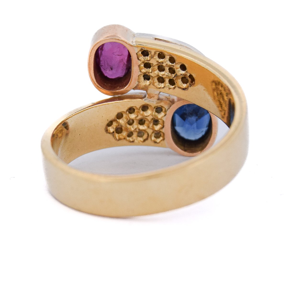 Anello Vintage Oro 18 kt con Rubino Zaffiro e Diamanti  AN24 112-103 (00019)-photo-7