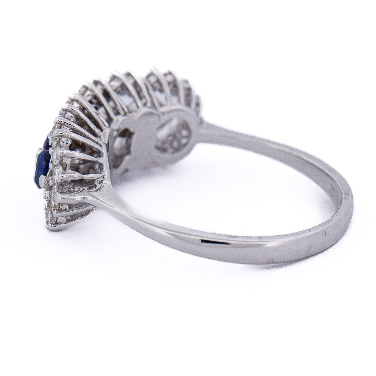 Anello Contemporaneo Oro Bianco 18 kt con Zaffiri e Diamanti   AN384 (5179)-photo-4