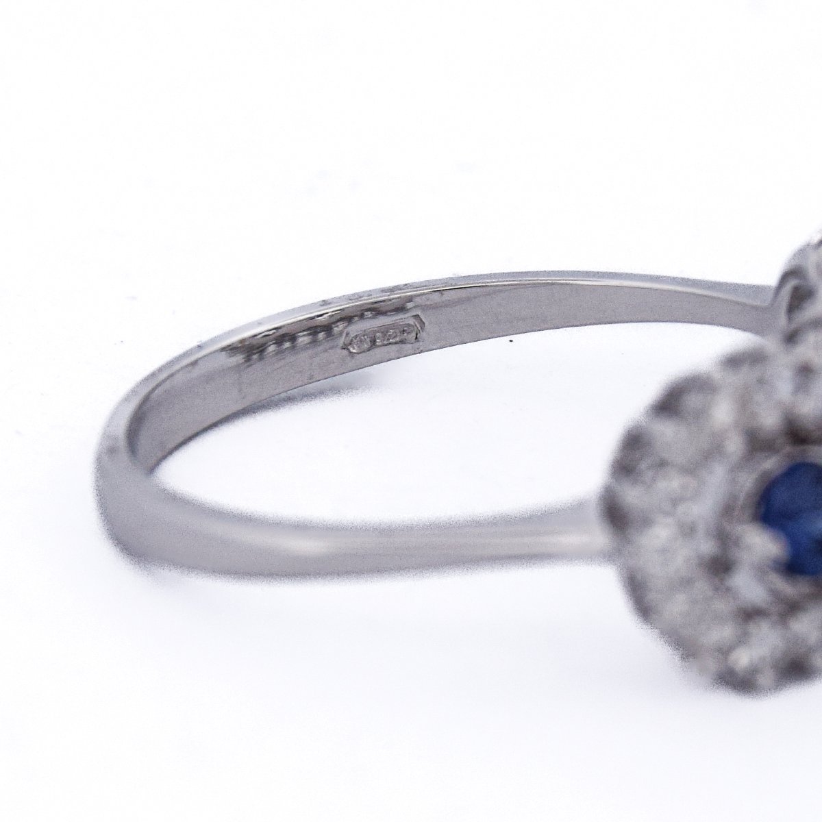 Anello Contemporaneo Oro Bianco 18 kt con Zaffiri e Diamanti   AN384 (5179)-photo-4