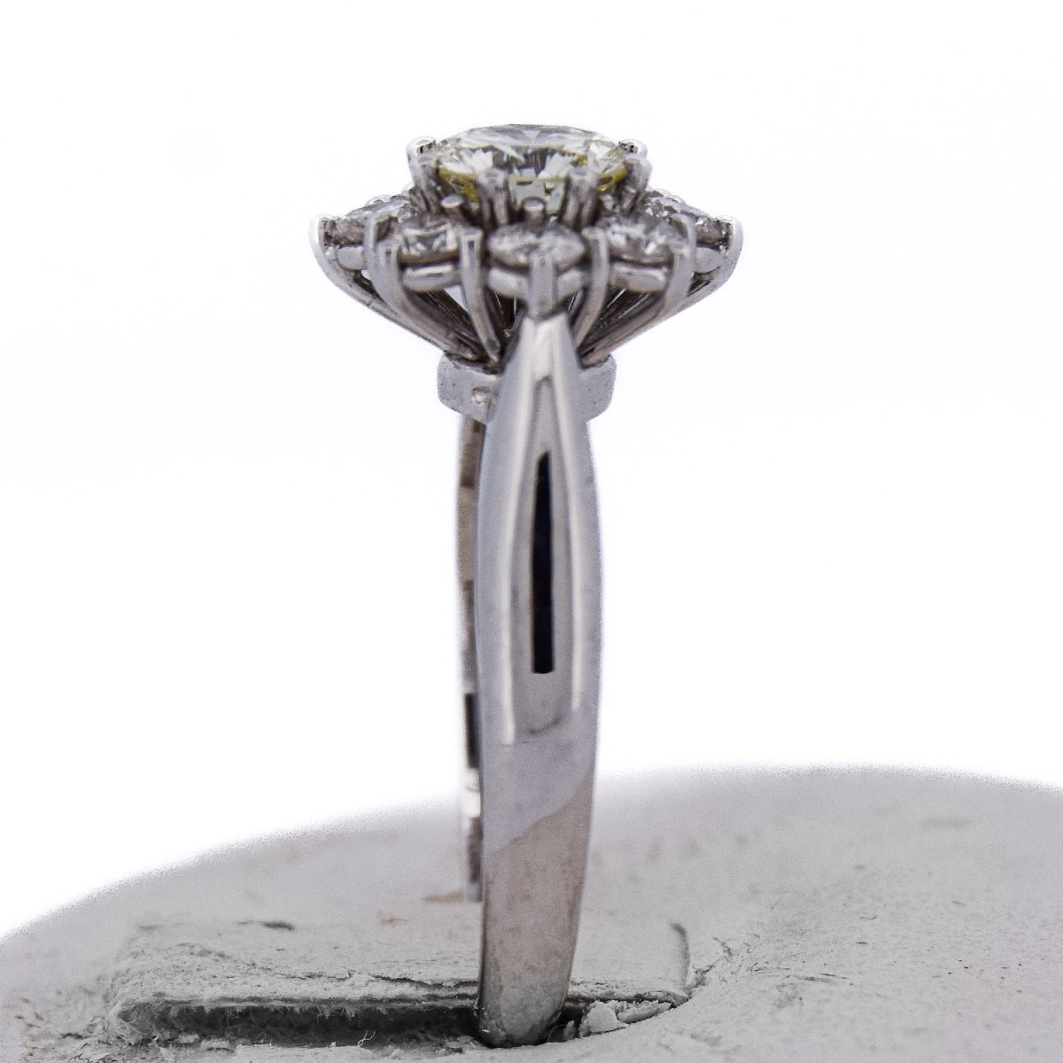 Anello Vintage Oro Bianco 18 kt con Diamanti a Margherita   AN375 (00329)-photo-4