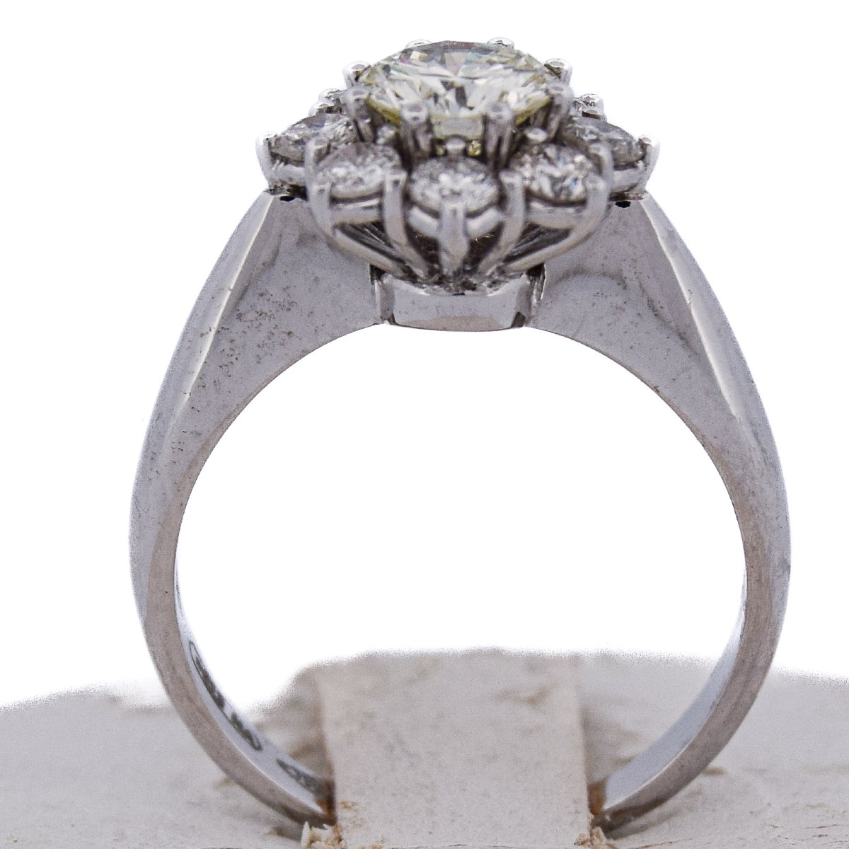 Anello Vintage Oro Bianco 18 kt con Diamanti a Margherita   AN375 (00329)-photo-1