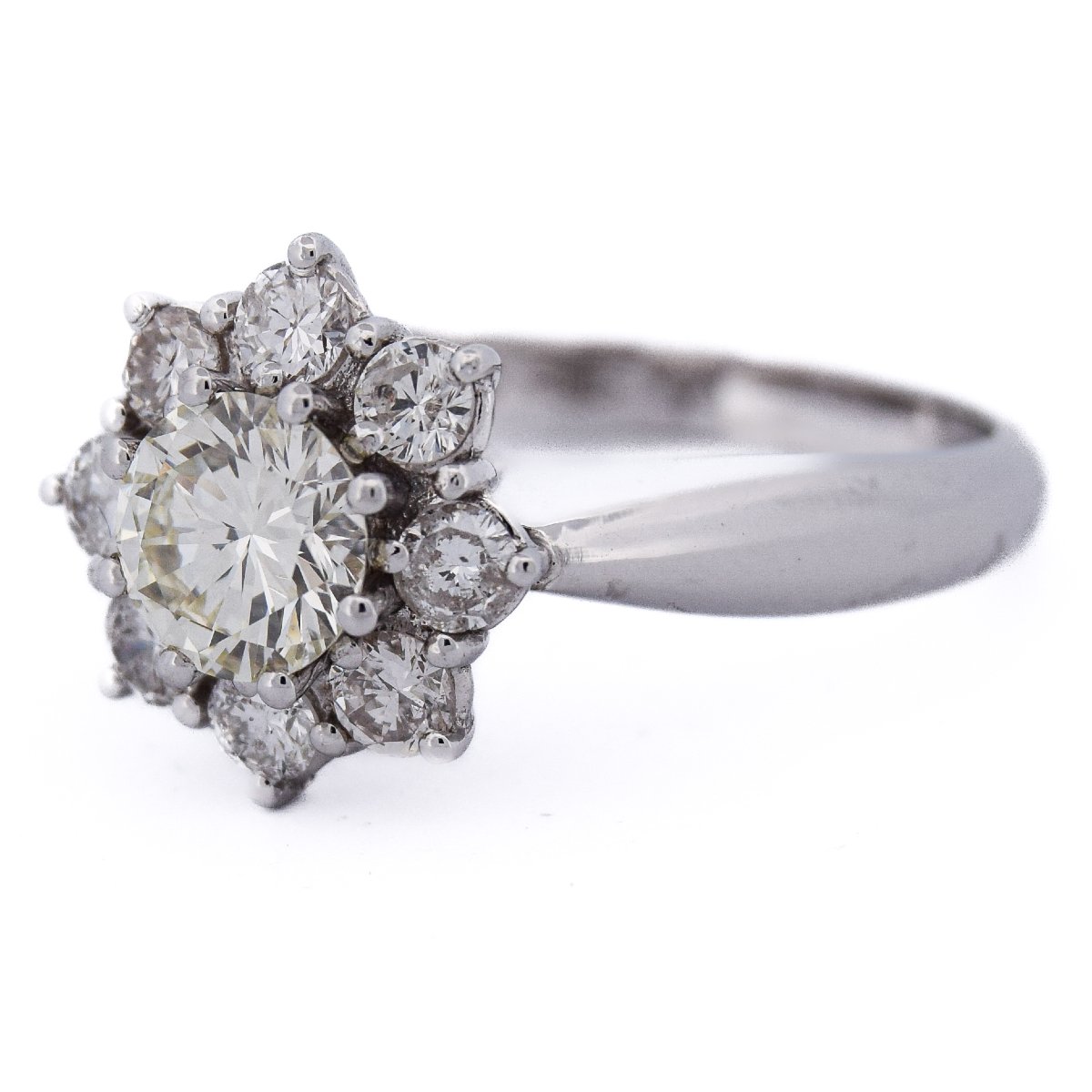 Anello Vintage Oro Bianco 18 kt con Diamanti a Margherita   AN375 (00329)-photo-2