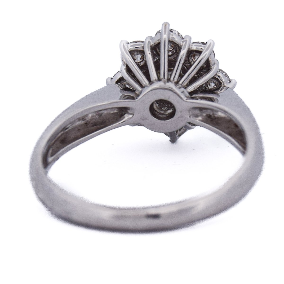 Anello Vintage Oro Bianco 18 kt con Diamanti a Margherita   AN375 (00329)-photo-6