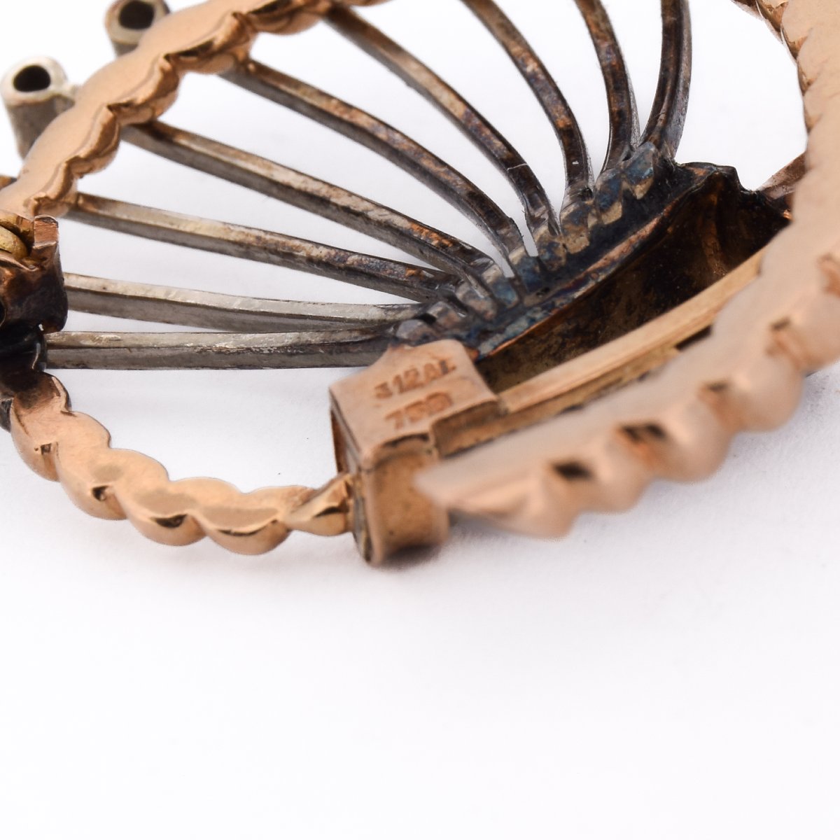 Spilla vintage in oro giallo 18 kt con diamanti       SP23 116-33 (01629)-photo-4