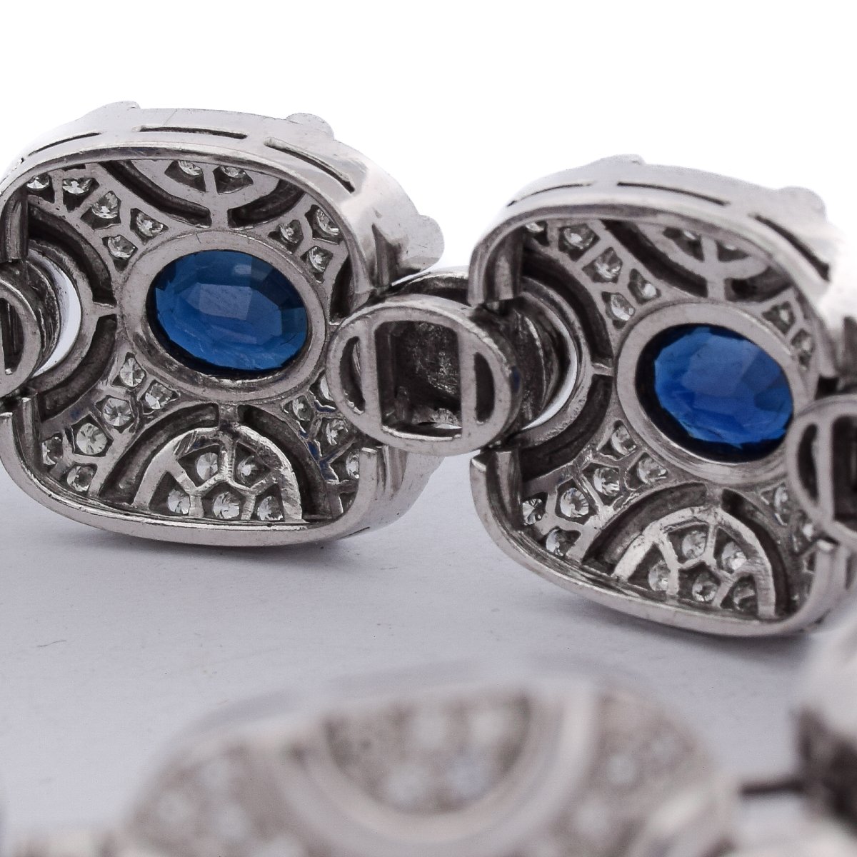 Bracciale vintage in oro 18 kt con zaffiri e diamanti    BR6 (00979)-photo-4