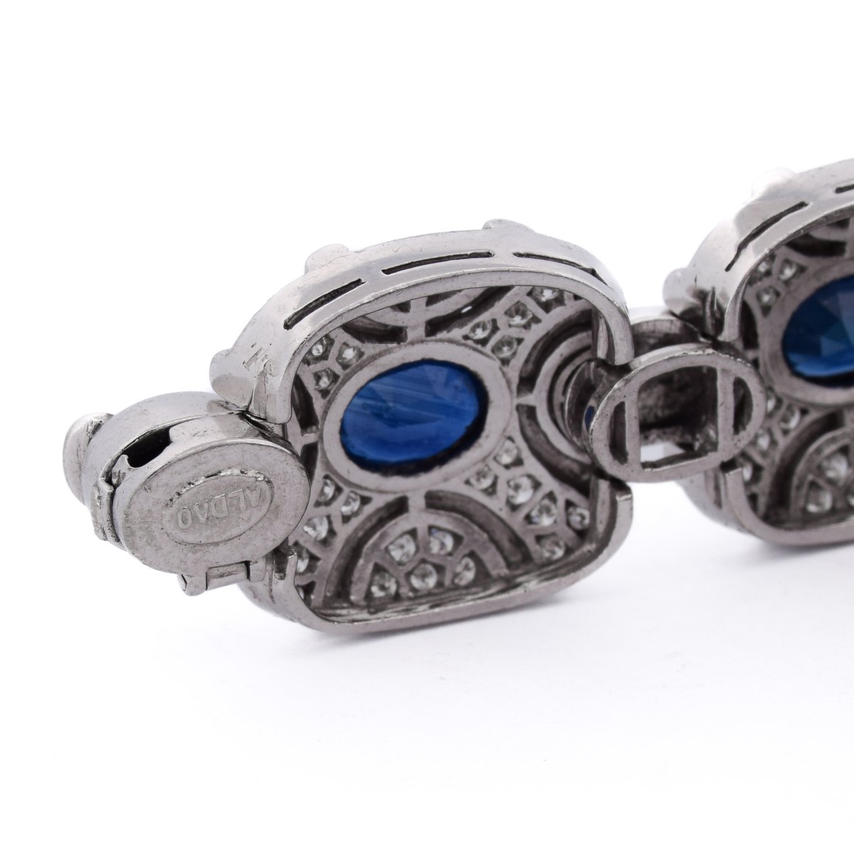 Bracciale vintage in oro 18 kt con zaffiri e diamanti    BR6 (00979)-photo-1