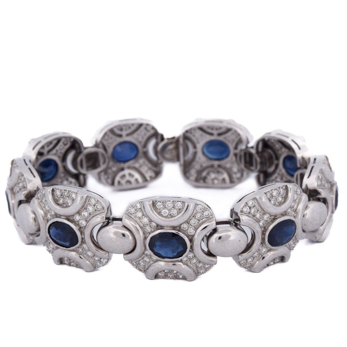 Bracciale vintage in oro 18 kt con zaffiri e diamanti    BR6 (00979)