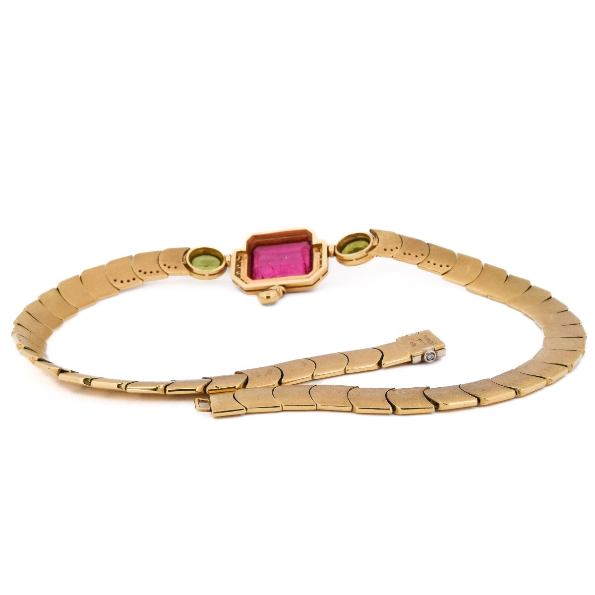 Collana Mancadori Oro Giallo 18kt Tormalina Peridoti Diamanti (CL103)-photo-4