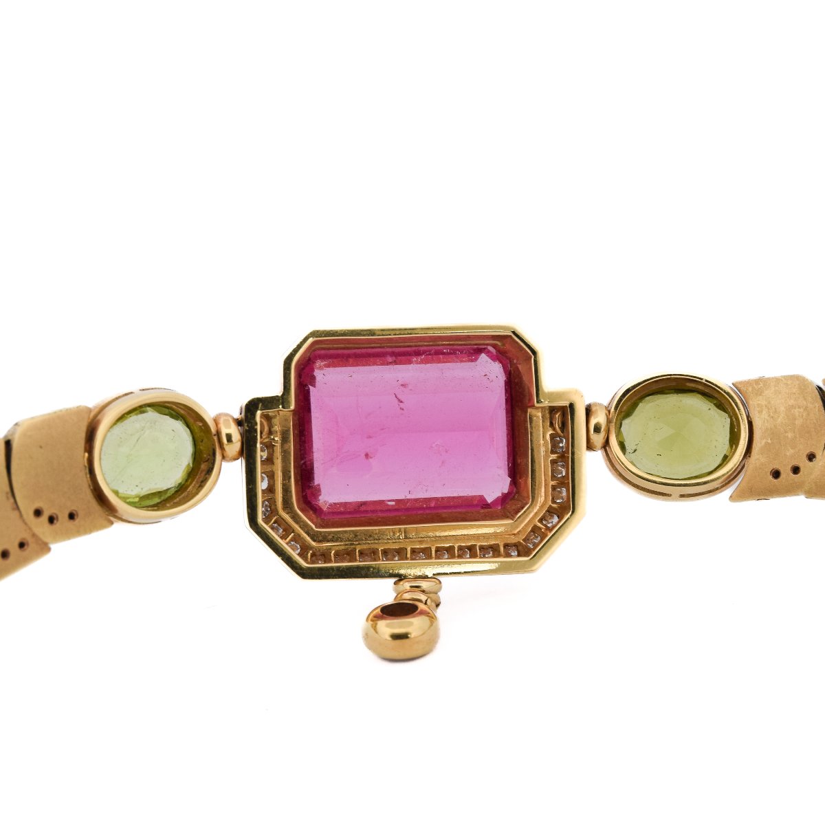 Collana Mancadori Oro Giallo 18kt Tormalina Peridoti Diamanti (CL103)-photo-2