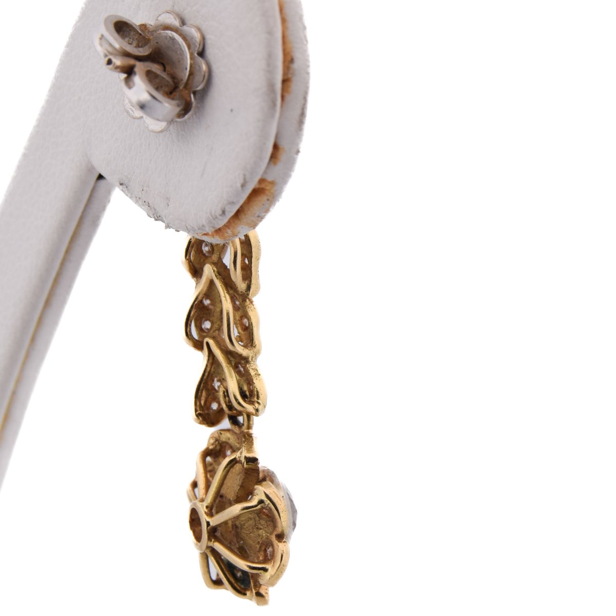 Orecchini Vintage Oro 18kt Diamanti 1,60 ct Motivo Floreale   OR114 (00219)-photo-2