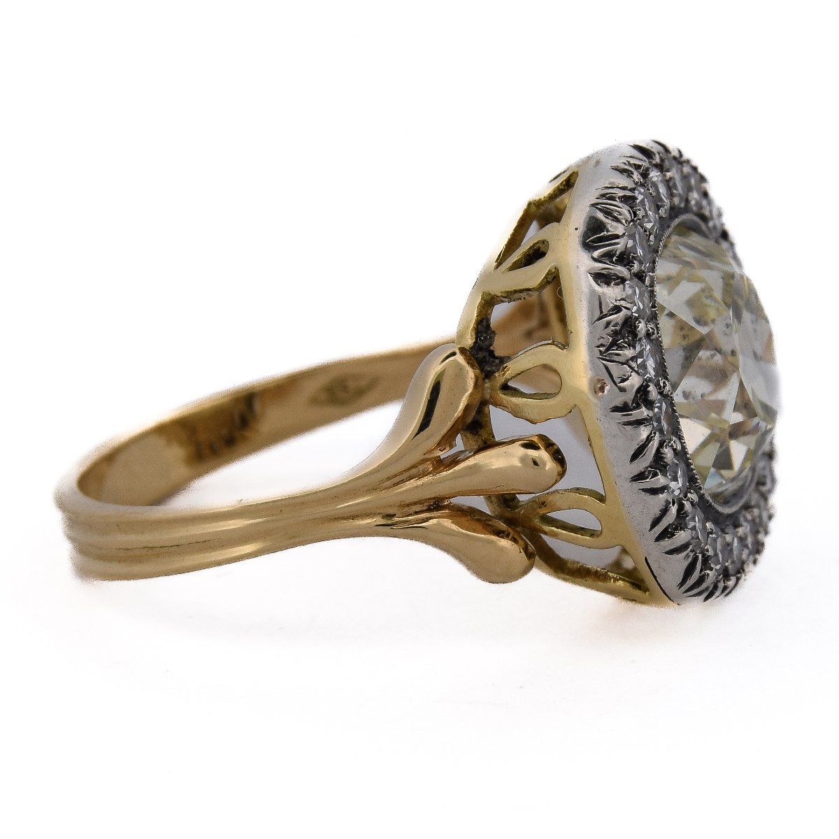 Anello Vittoriano Oro 18kt Argento Diamante 3,90 Carati   AN604 (000419)-photo-2