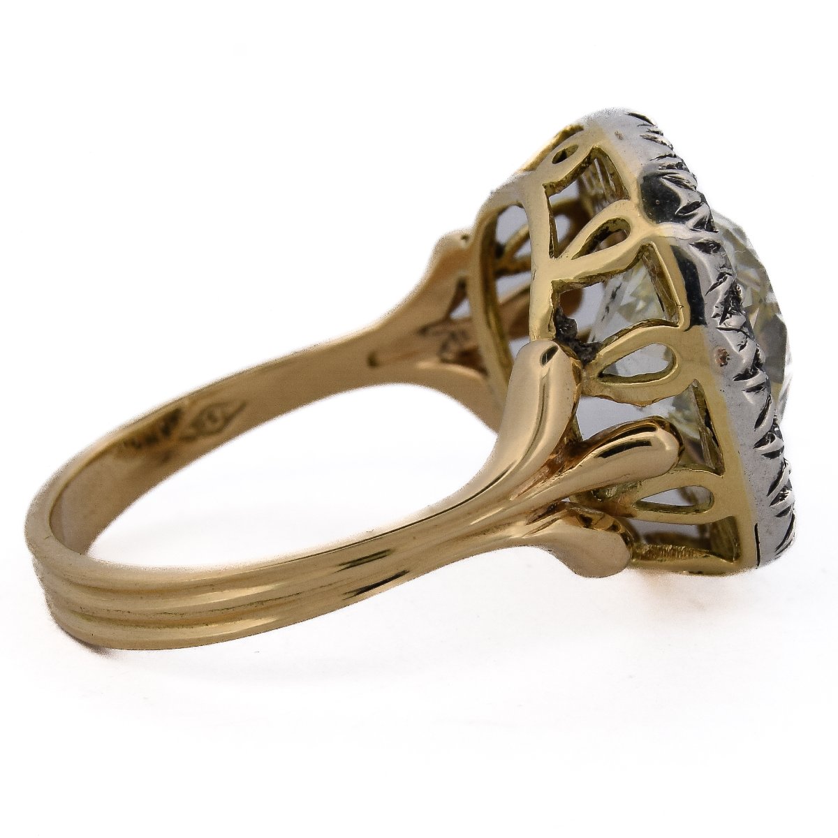 Anello Vittoriano Oro 18kt Argento Diamante 3,90 Carati   AN604 (000419)-photo-3