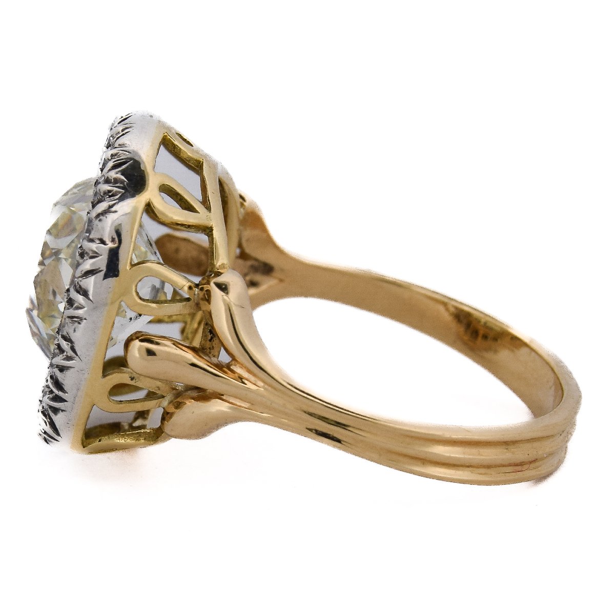 Anello Vittoriano Oro 18kt Argento Diamante 3,90 Carati   AN604 (000419)-photo-1