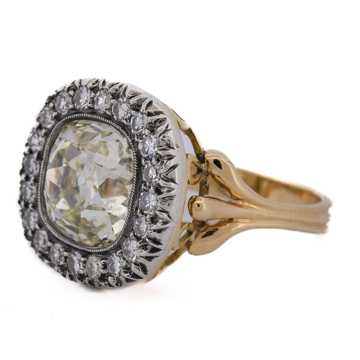 Anello Vittoriano Oro 18kt Argento Diamante 3,90 Carati   AN604 (000419)-photo-2