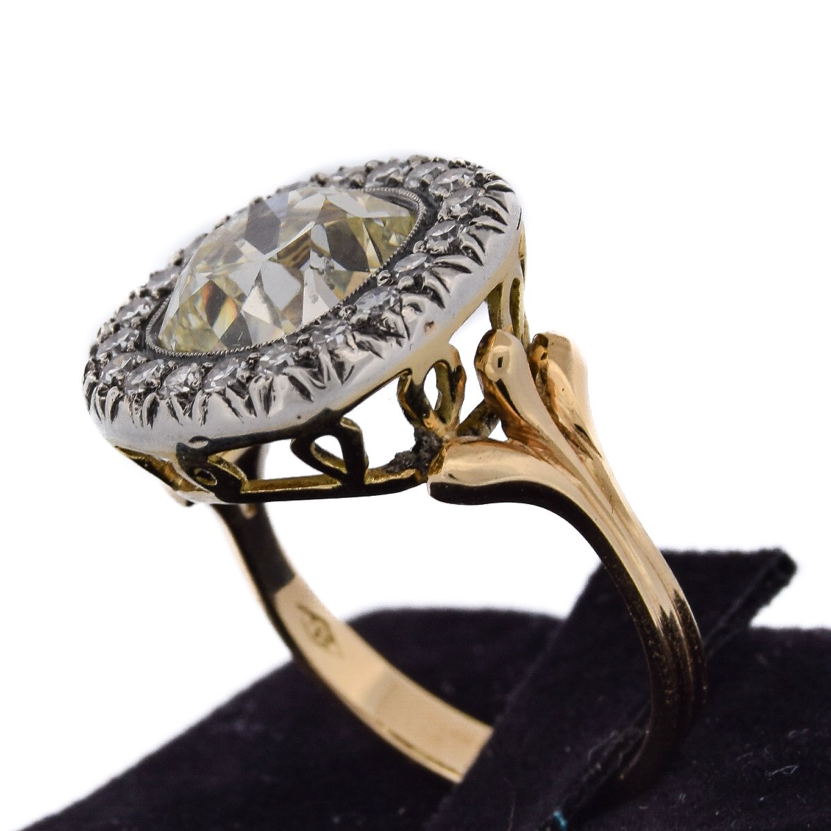 Anello Vittoriano Oro 18kt Argento Diamante 3,90 Carati   AN604 (000419)-photo-3