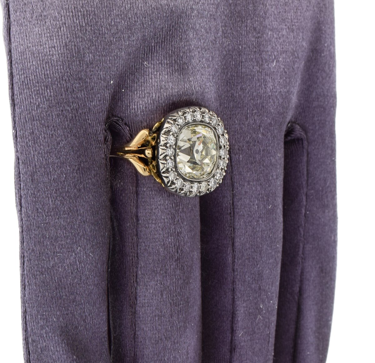 Anello Vittoriano Oro 18kt Argento Diamante 3,90 Carati   AN604 (000419)-photo-4