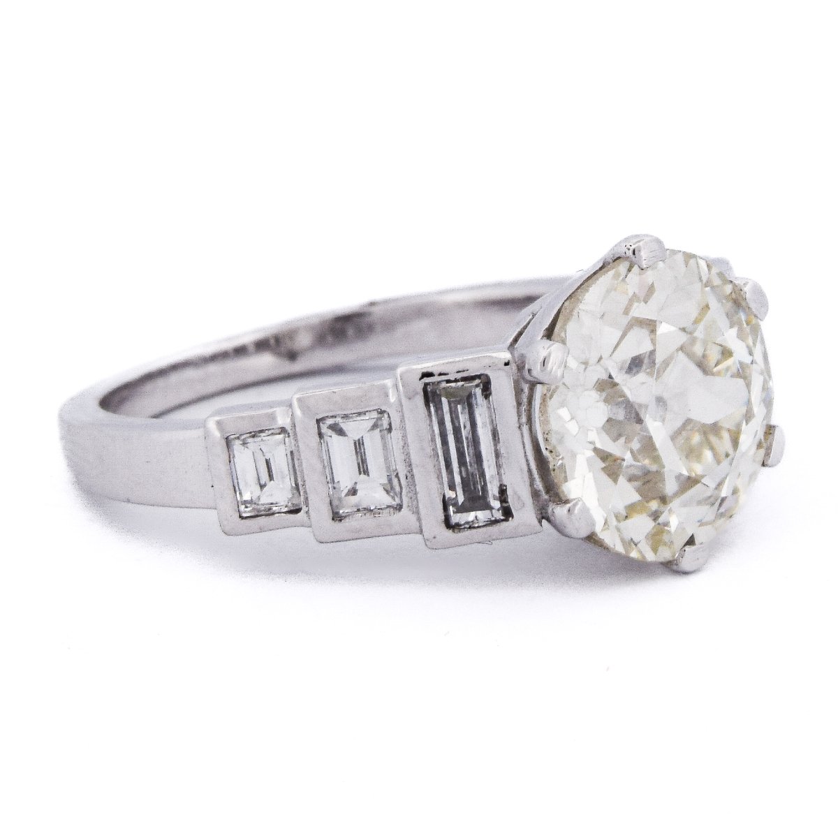 Anello Art Déco Platino Diamante 3,50 Carati      AN607 (002319)-photo-2