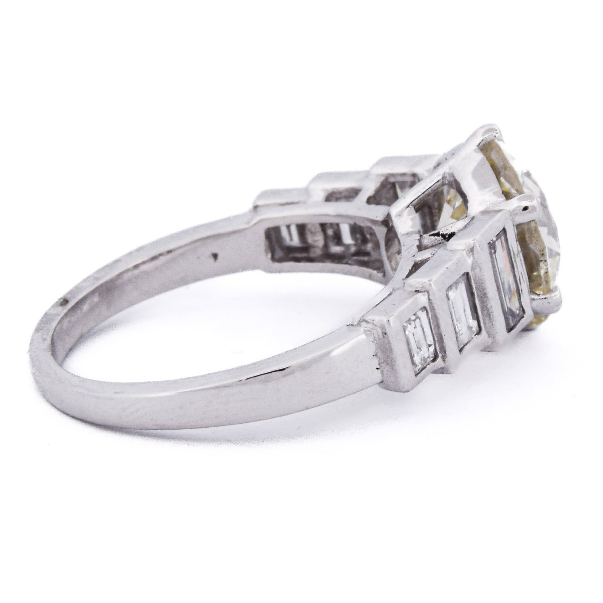 Anello Art Déco Platino Diamante 3,50 Carati      AN607 (002319)-photo-3