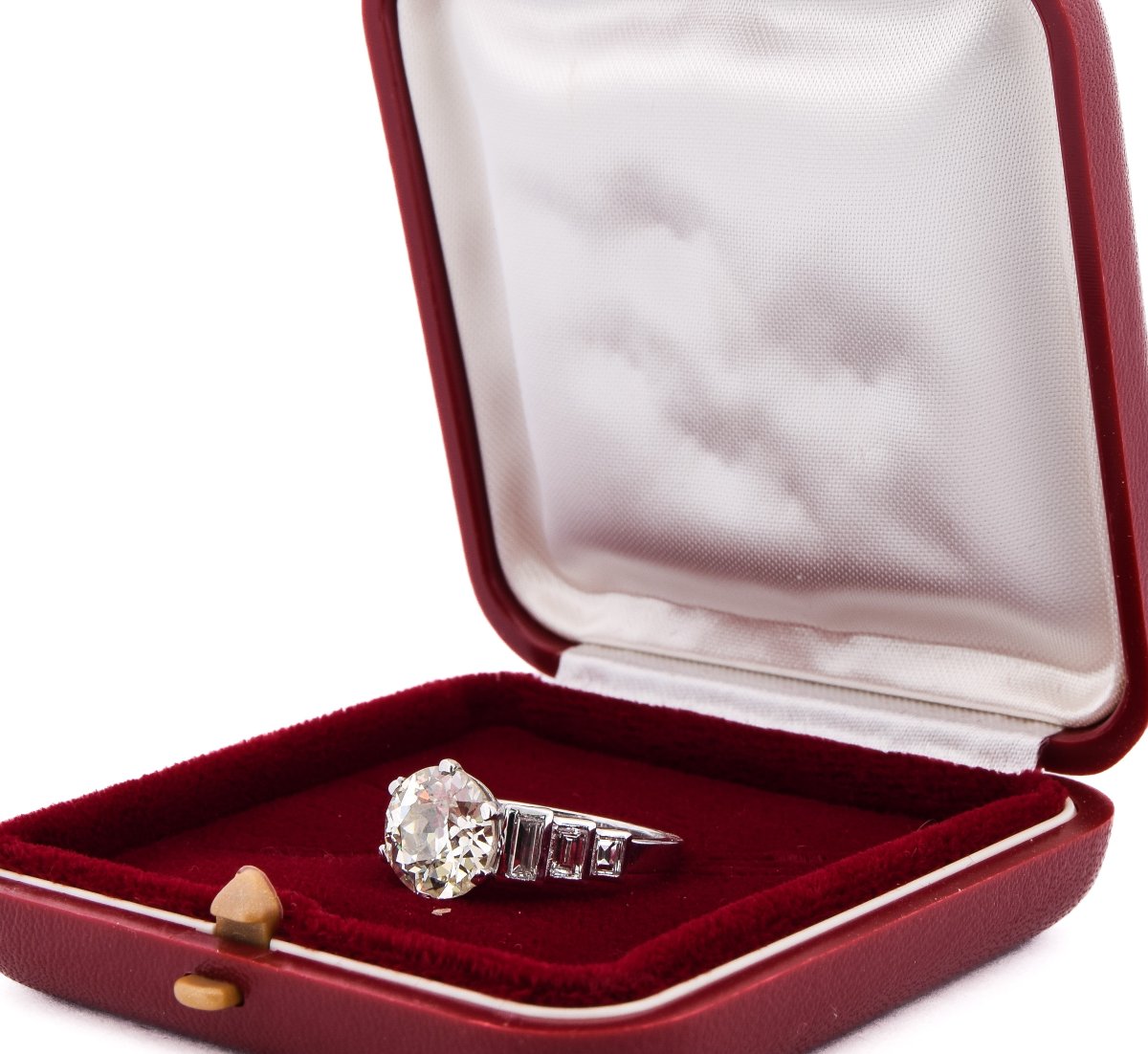 Anello Art Déco Platino Diamante 3,50 Carati      AN607 (002319)-photo-1