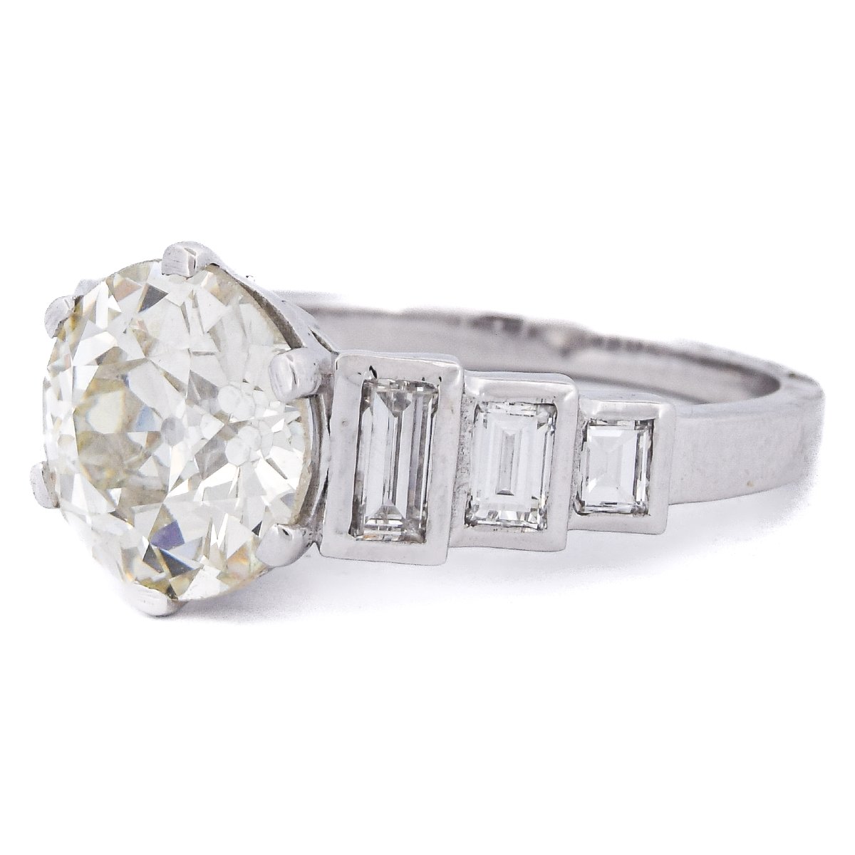 Anello Art Déco Platino Diamante 3,50 Carati      AN607 (002319)-photo-3