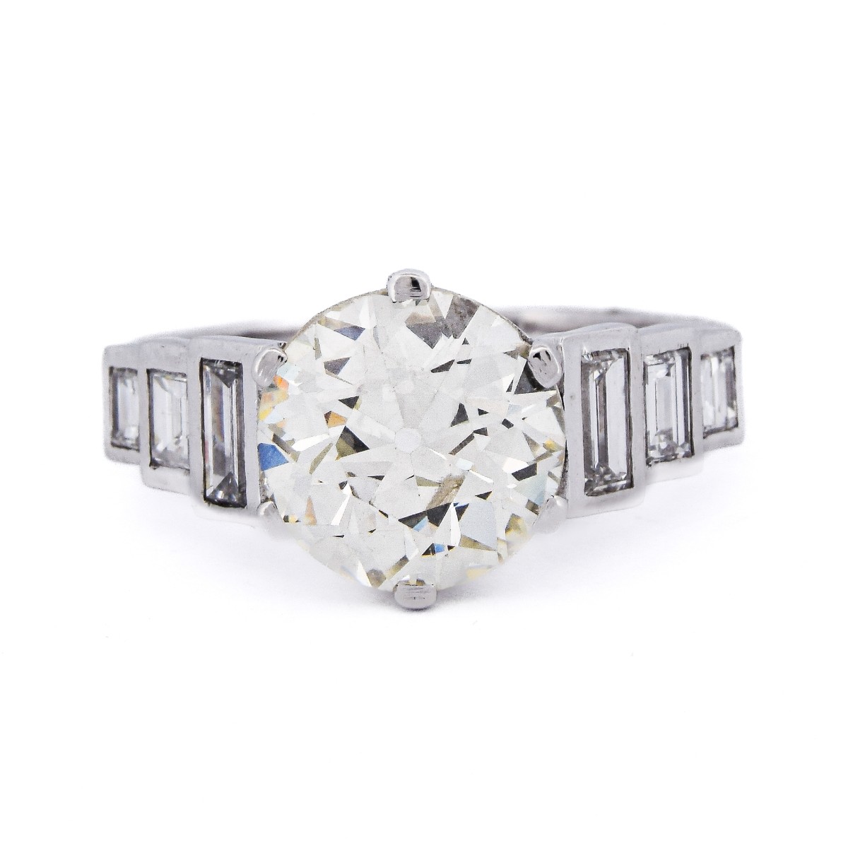 Anello Art Déco Platino Diamante 3,50 Carati      AN607 (002319)