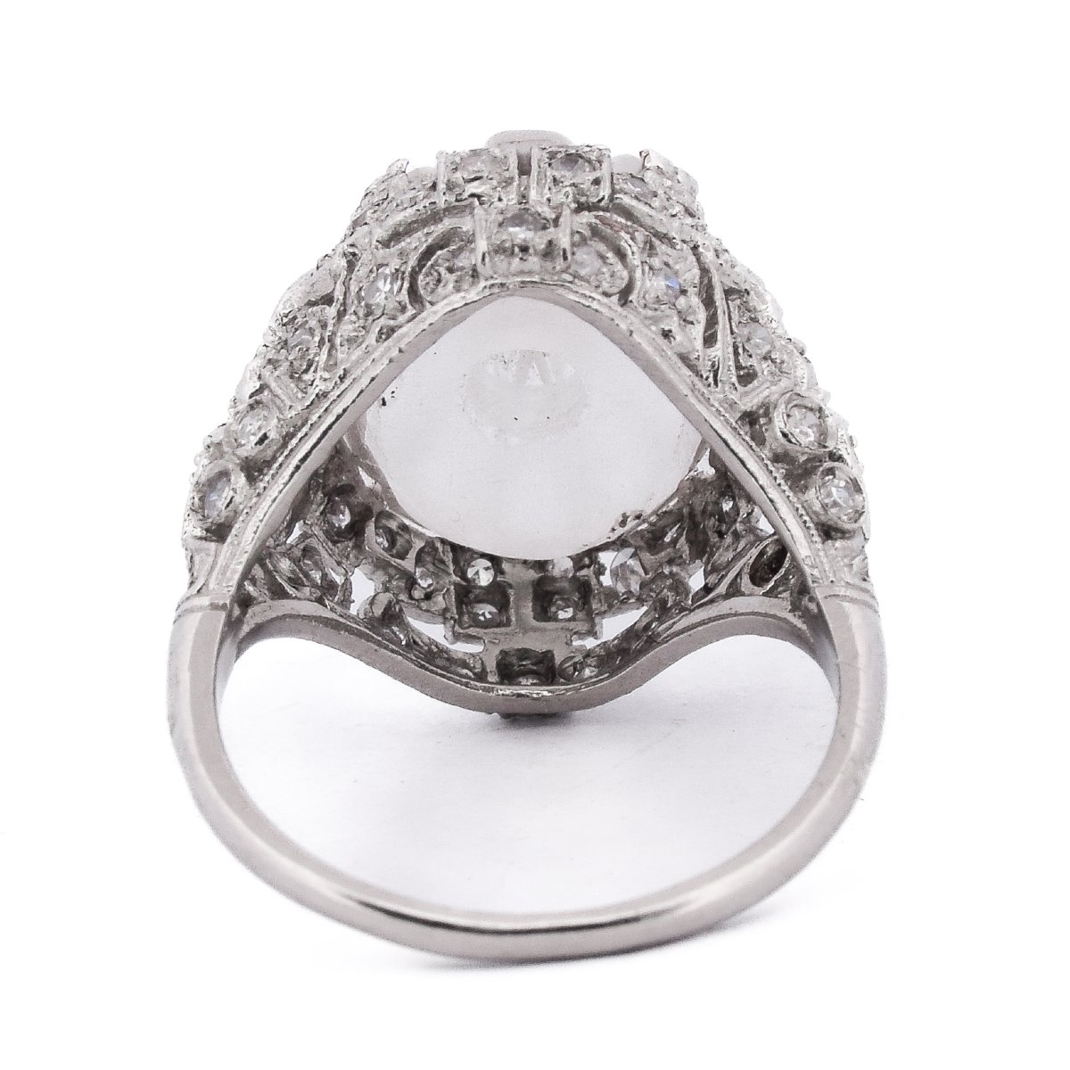 Anello Vintage Platino Diamanti Cristallo Di Rocca   AN594 P16 -(0389)-photo-4