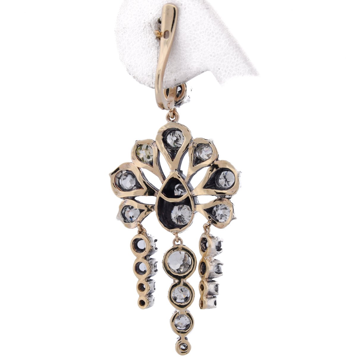 Orecchini Vittoriani Oro Argento Diamanti 9,50 Carati   OR233-photo-4