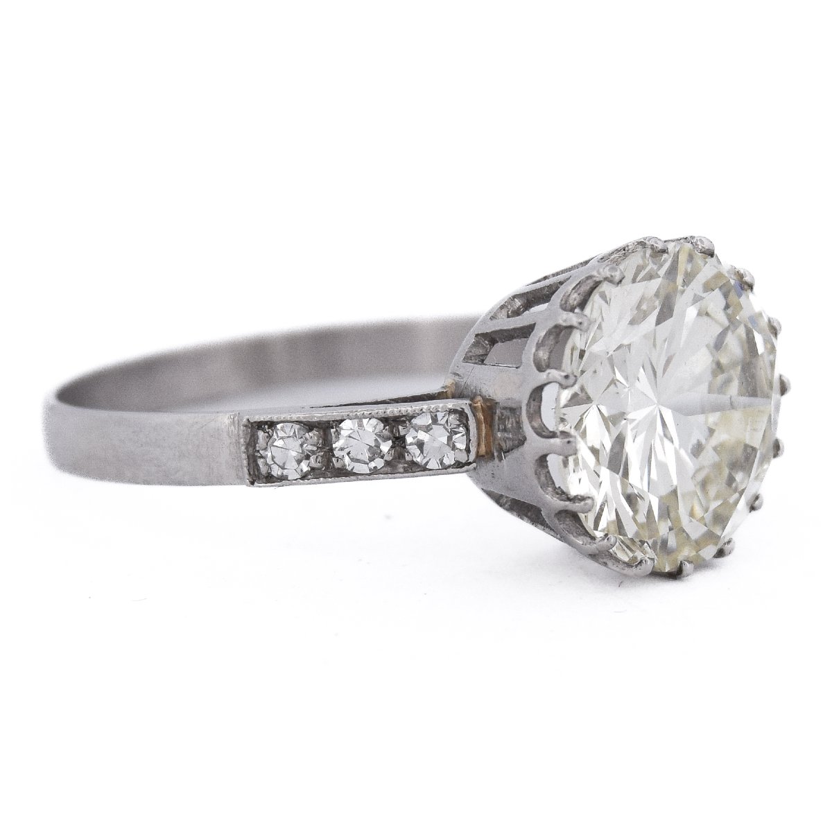 Anello Solitario Retrò Diamante 3,6 Carati Platino    AN278 (000519)-photo-2