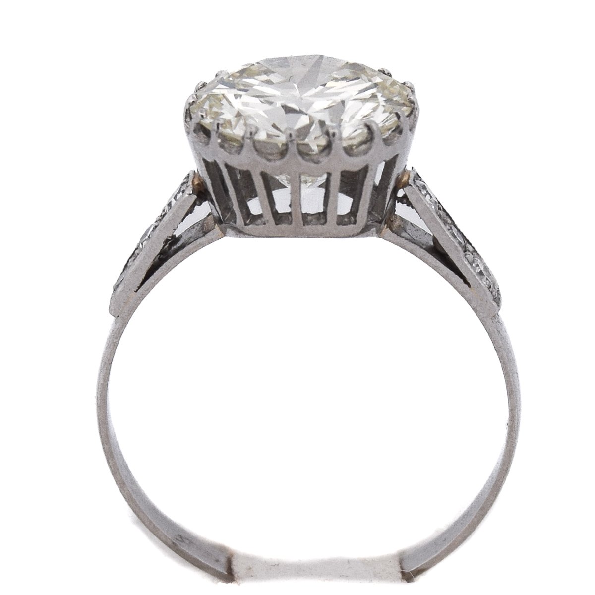 Anello Solitario Retrò Diamante 3,6 Carati Platino    AN278 (000519)-photo-5