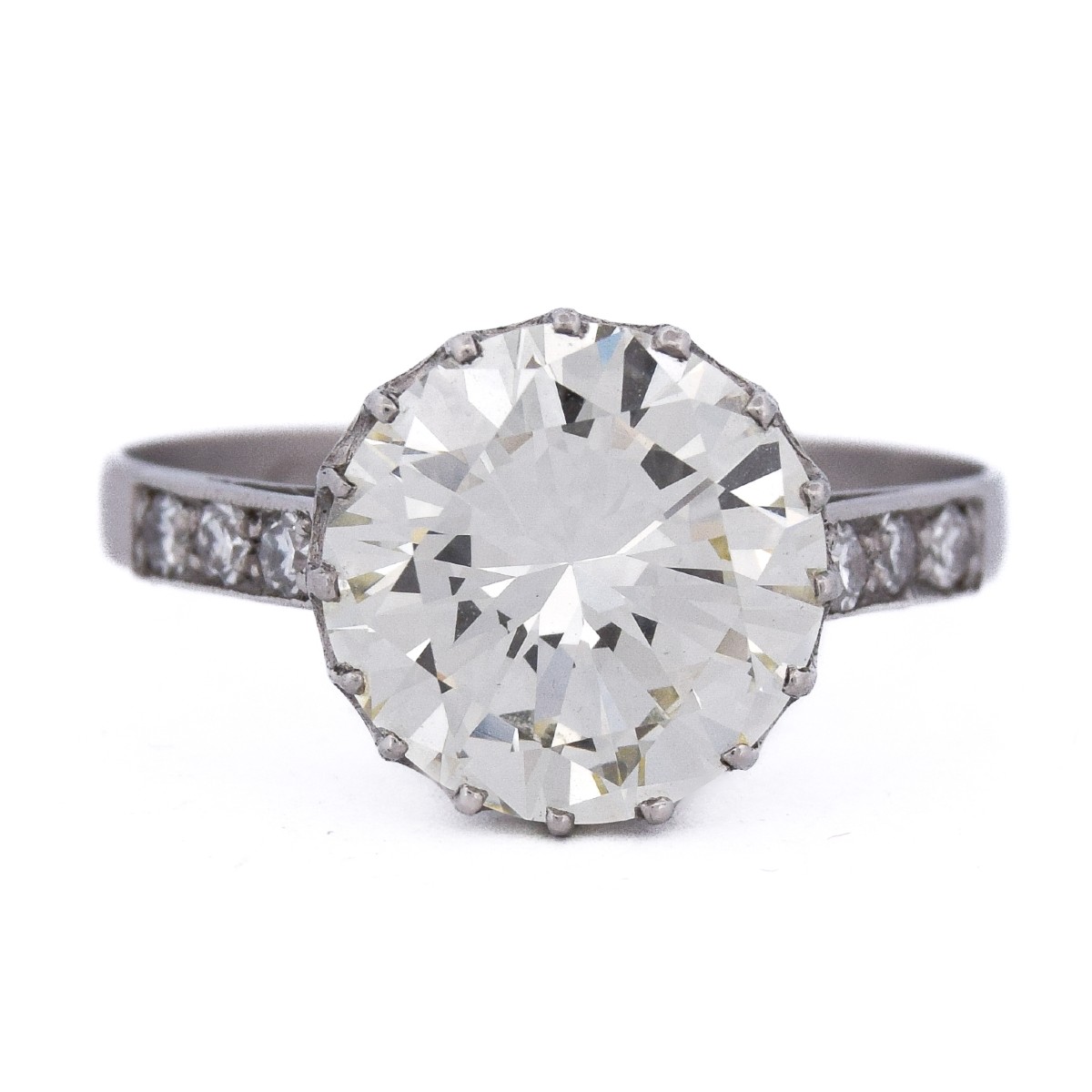 Anello Solitario Retrò Diamante 3,6 Carati Platino    AN278 (000519)