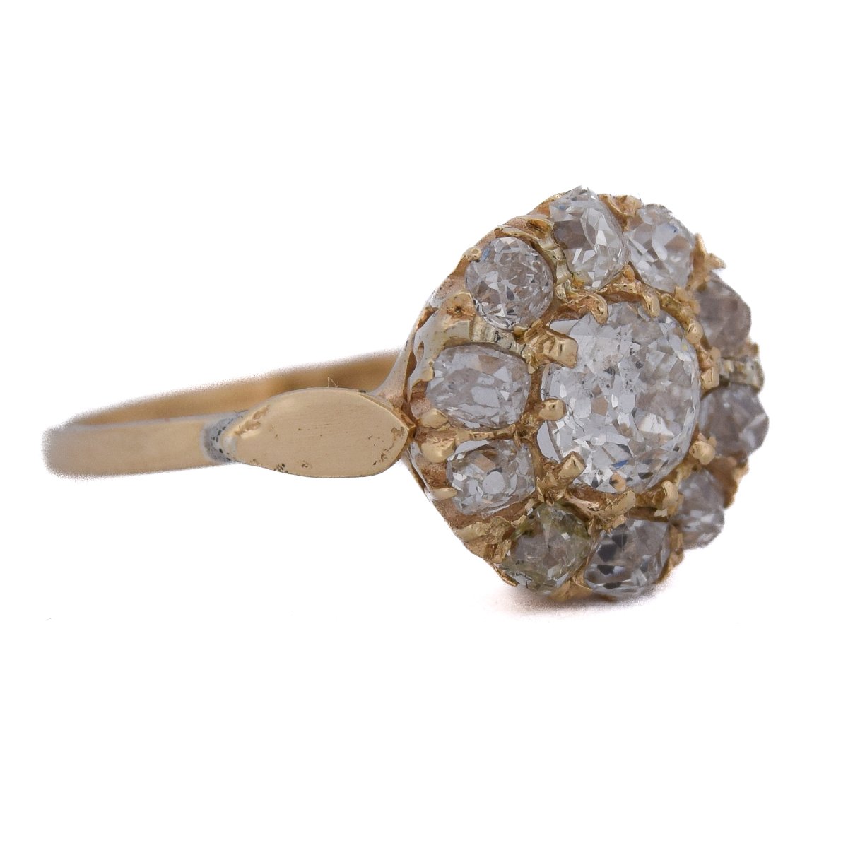 Anello Stile Vittoriano Diamanti Taglio Antico Oro 18 Carati    AN585 (00019)-photo-2