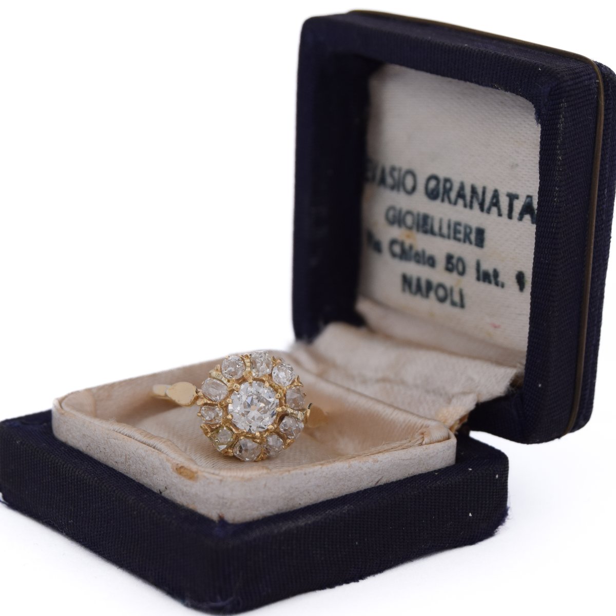 Anello Stile Vittoriano Diamanti Taglio Antico Oro 18 Carati    AN585 (00019)-photo-1