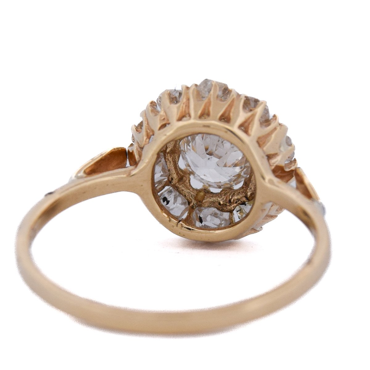 Anello Stile Vittoriano Diamanti Taglio Antico Oro 18 Carati    AN585 (00019)-photo-2