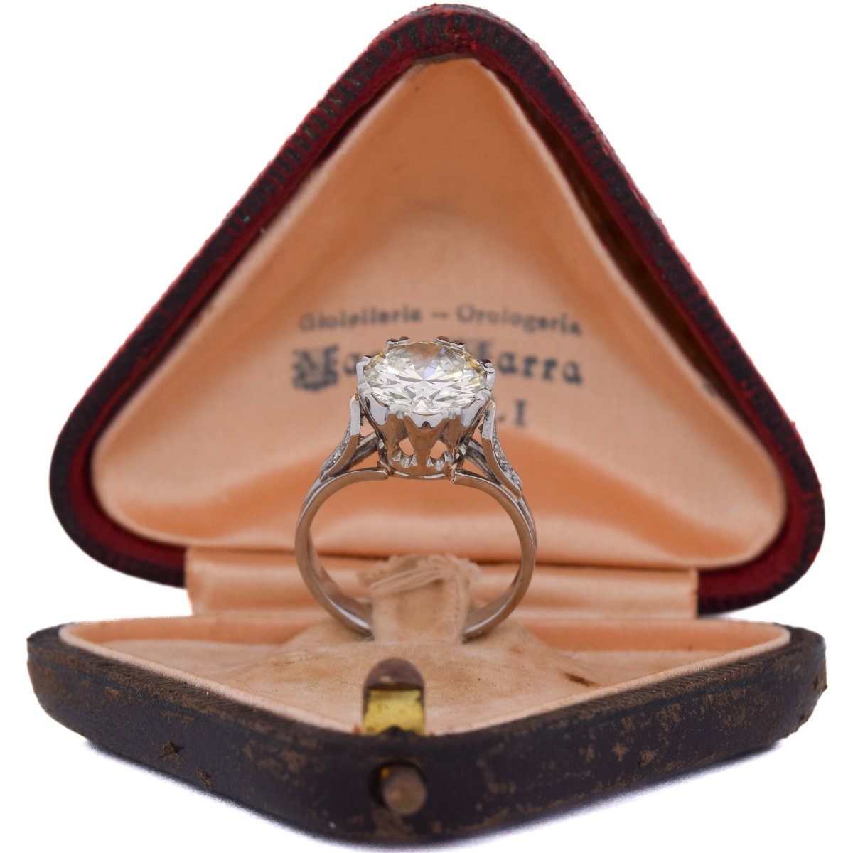 Anello Solitario Retrò Diamante 3,01 Carati Platino   AN279 (000419)-photo-2