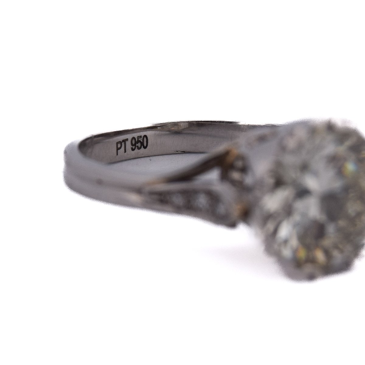 Anello Solitario Retrò Diamante 3,01 Carati Platino   AN279 (000419)-photo-1