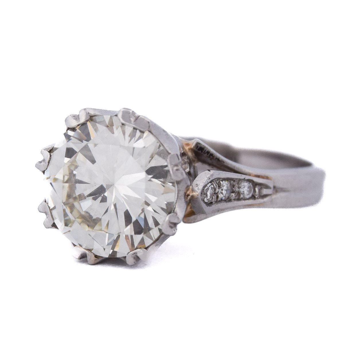 Anello Solitario Retrò Diamante 3,01 Carati Platino   AN279 (000419)-photo-5