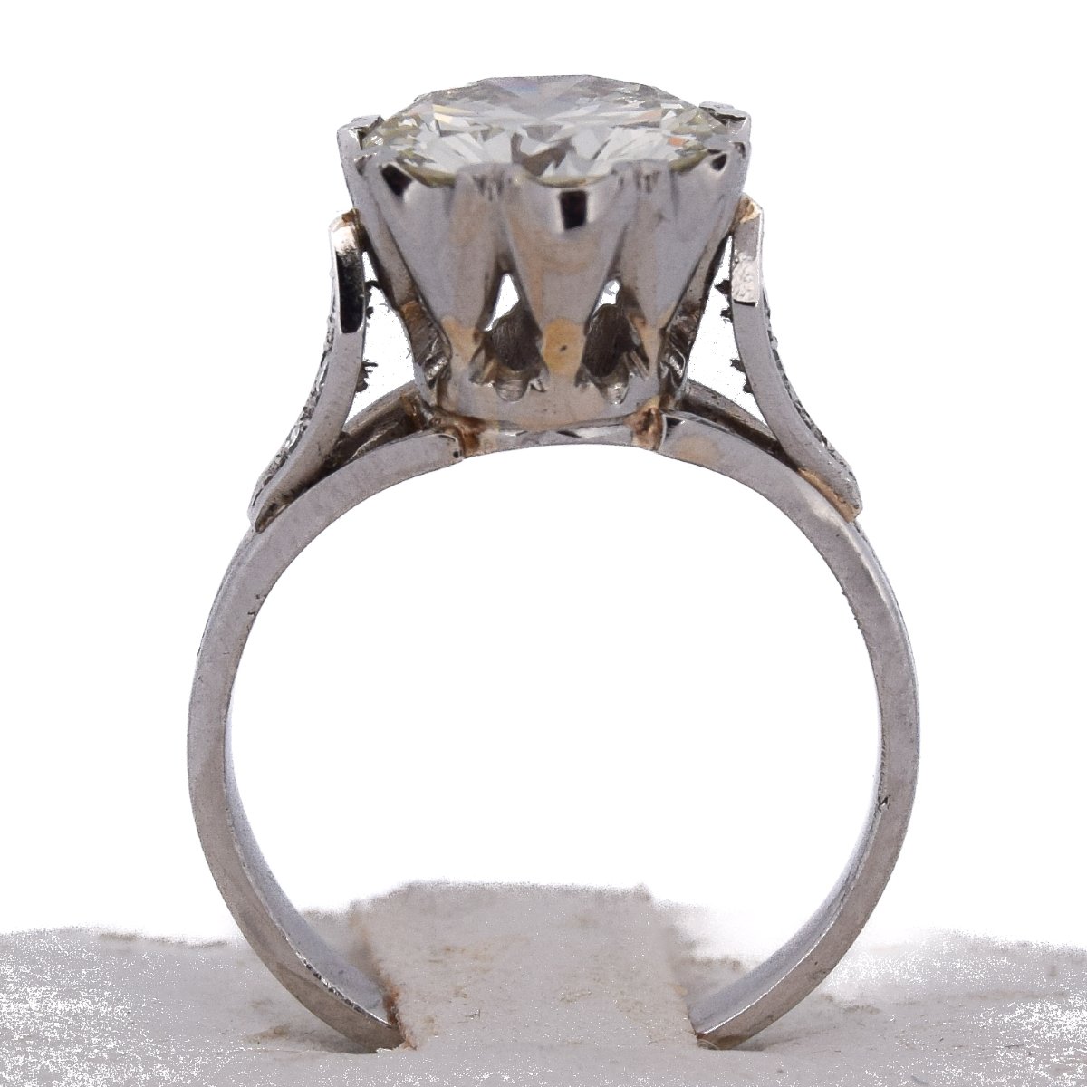 Anello Solitario Retrò Diamante 3,01 Carati Platino   AN279 (000419)-photo-6