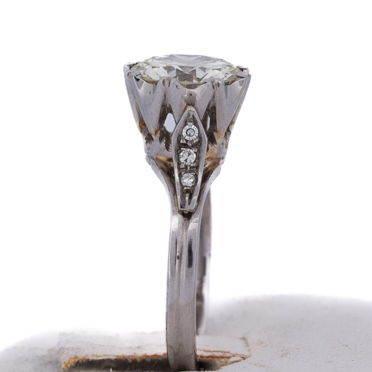 Anello Solitario Retrò Diamante 3,01 Carati Platino   AN279 (000419)-photo-7